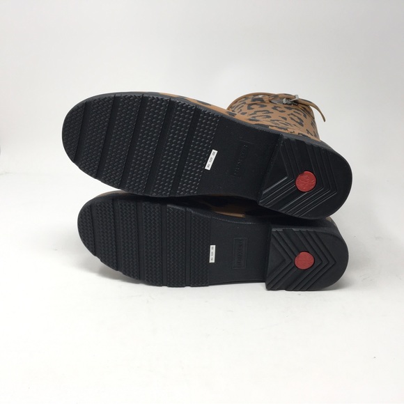 HUNTER Original Leopard Print Refined Short Rain Boot - Picture 10 of 12